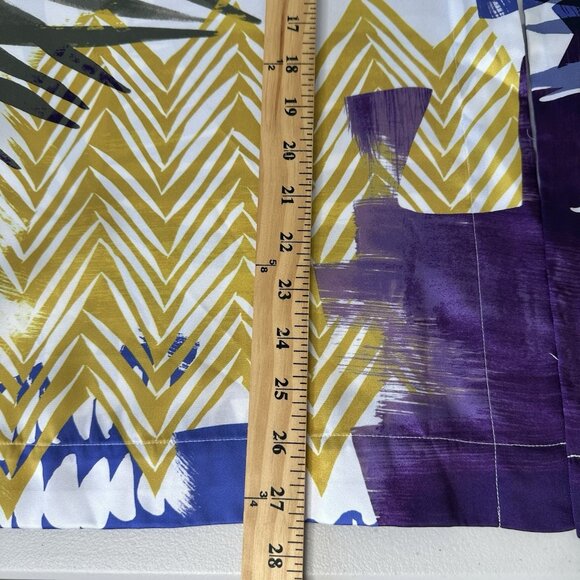 Chicos Costa Collace Short Kimono L XL Blue Floral Geometric Ruana - Picture 9 of 10